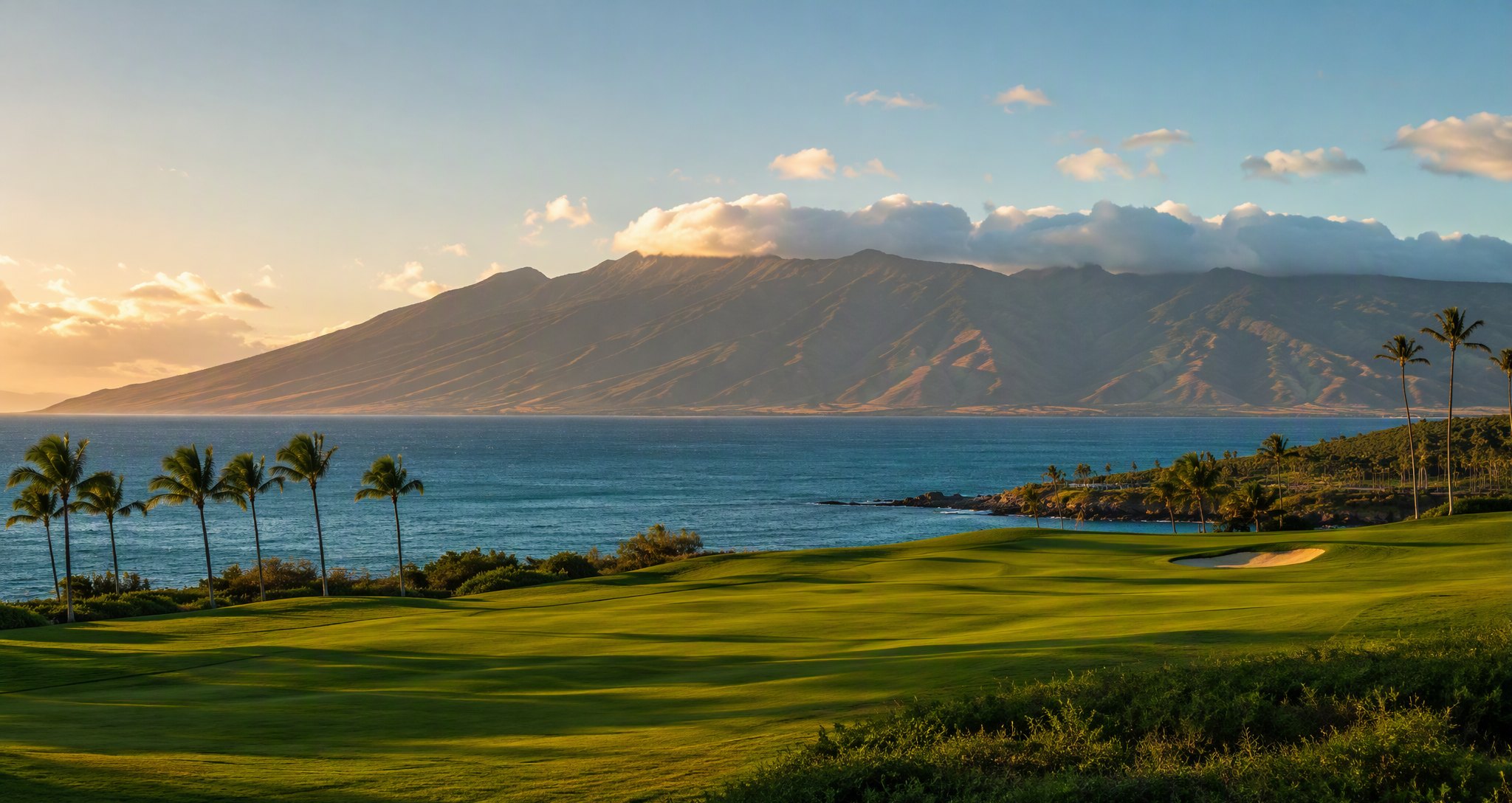 Maui coastline and golf scenery